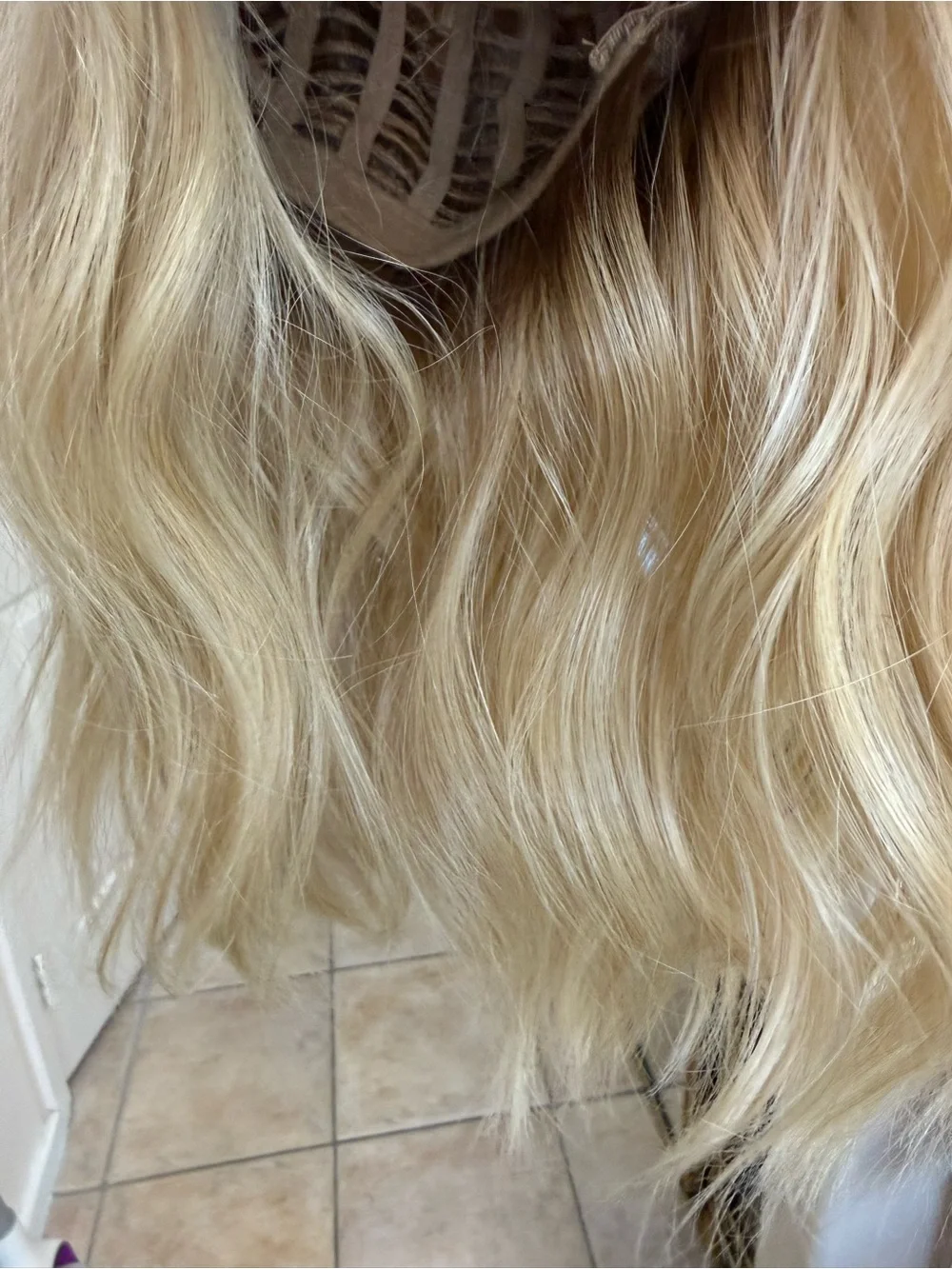 Blonde wig with bangs